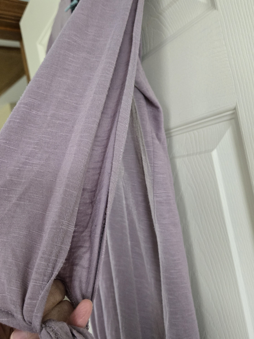 Lavender Tie-Sleeve V-Neck Tunic - Picture 2 of 4